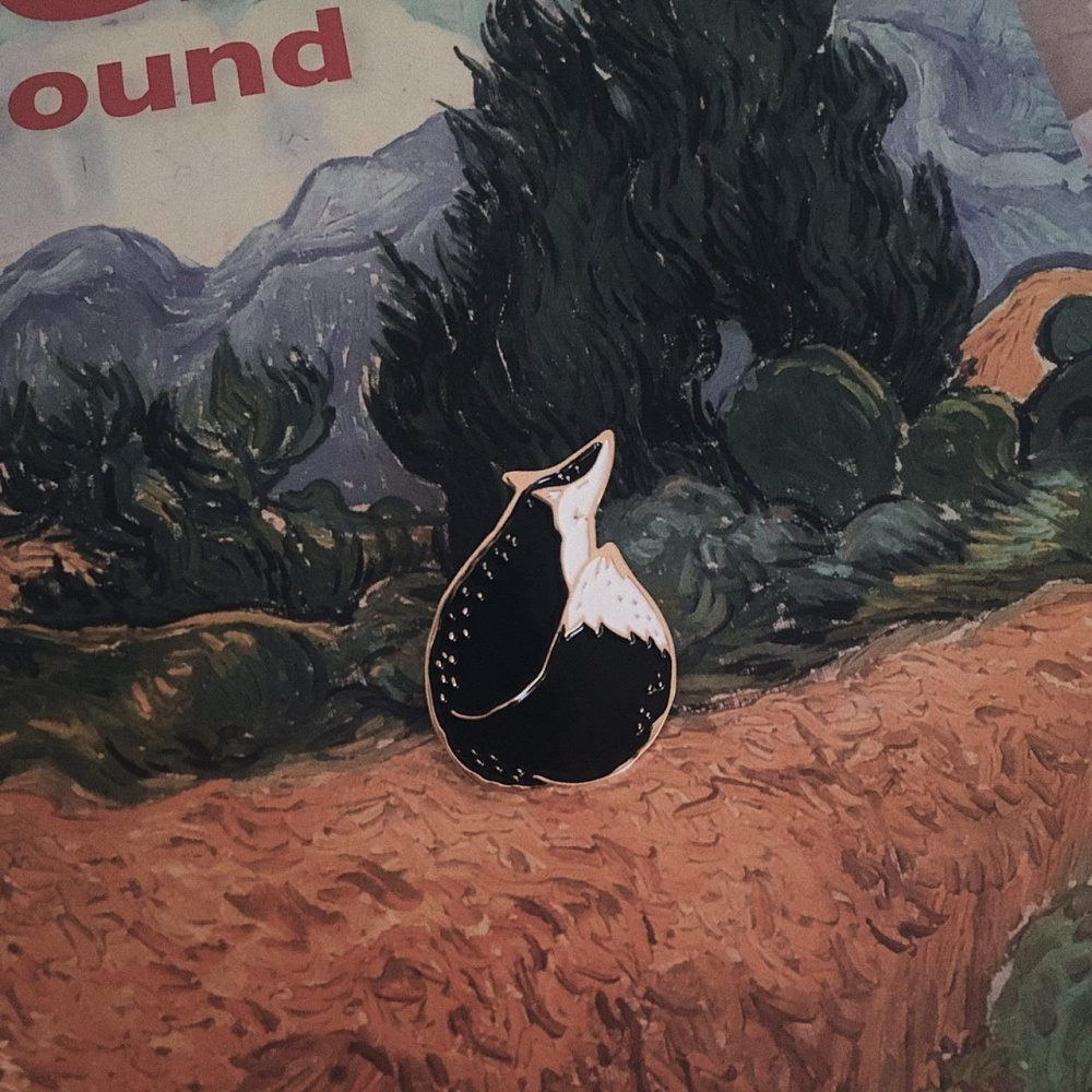 兒童島 黑狐狸金屬胸針