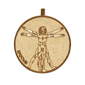 emjour 達文西《維特魯威人》刺繡吊飾