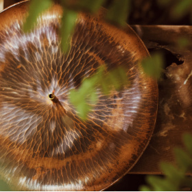 于誠製器 - 純銅燒色圓香皿