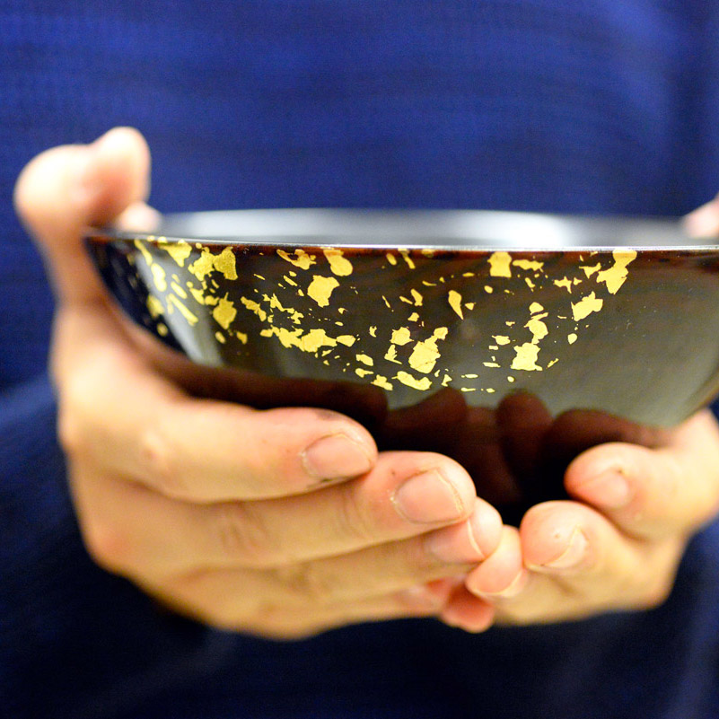 光山行漆器・金箔蒔繪漆碗體驗